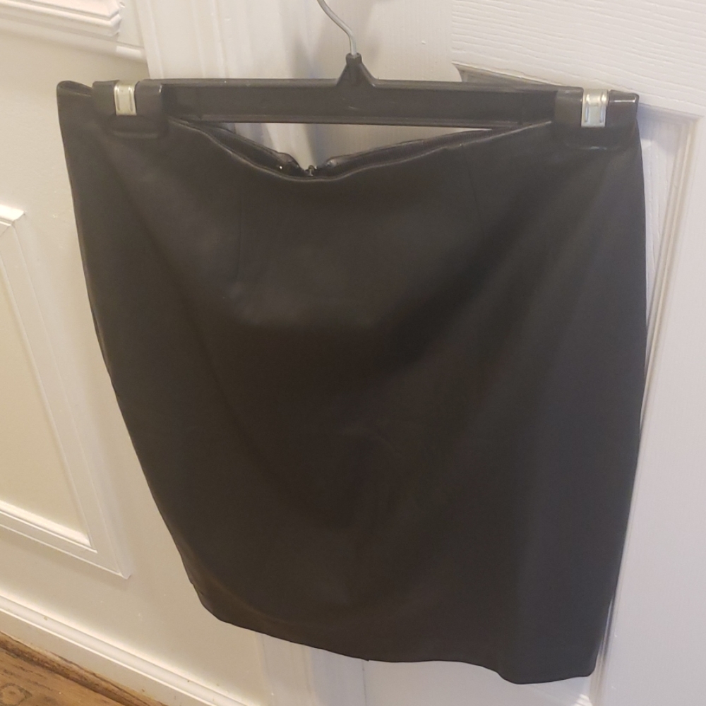Black faux leather skirt